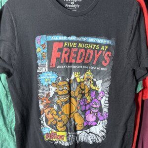 Five Nights at Freddy's 100% Cotton Adult Graphic Print Tee T-Shirt SZ Medium